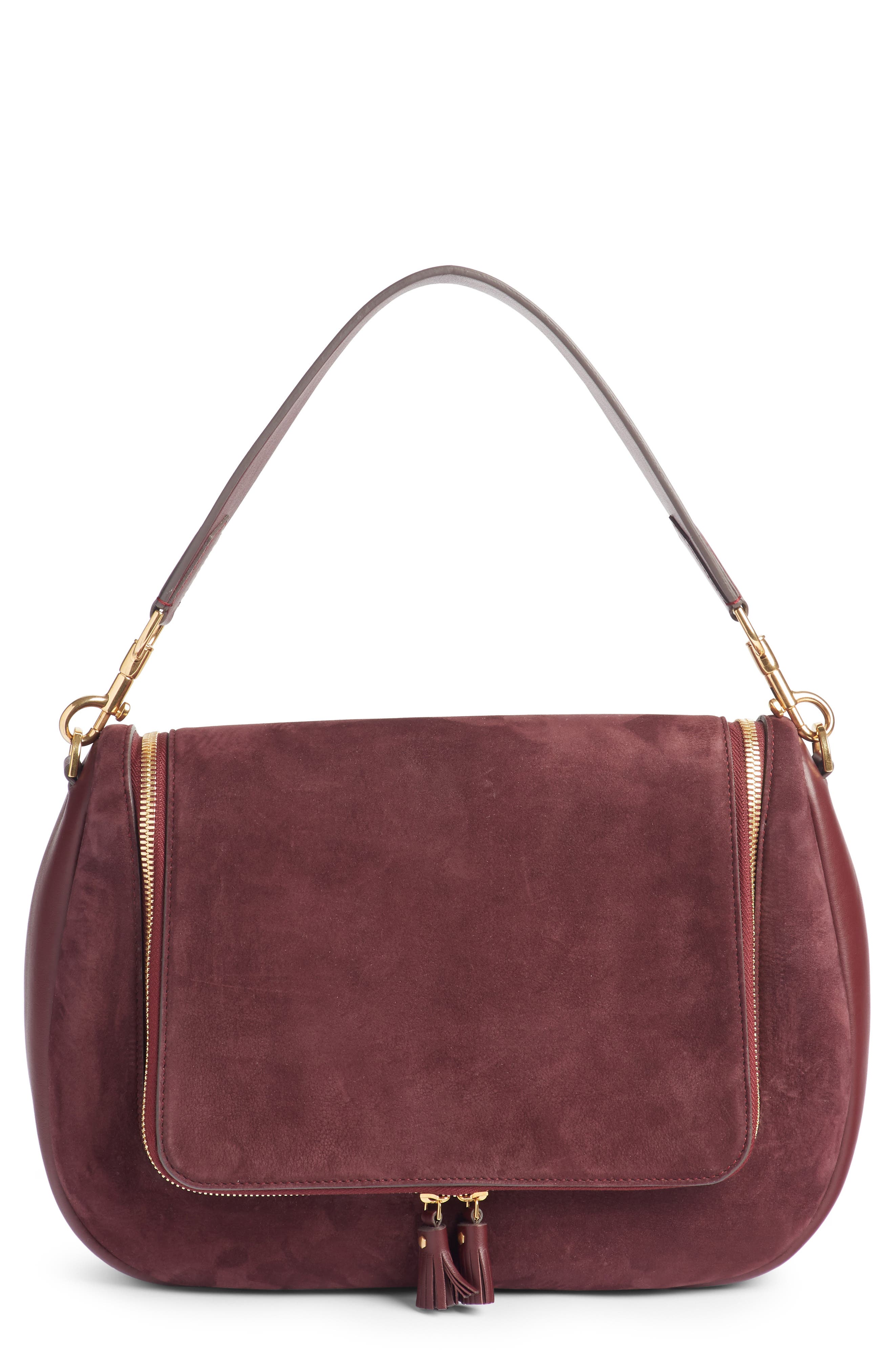 Anya Hindmarch Vere Maxi Leather & Suede Satchel - Burgundy