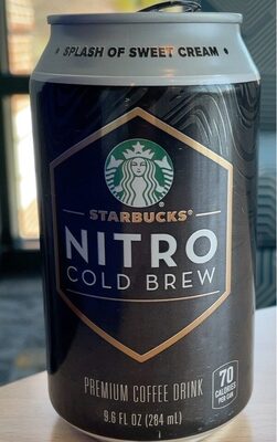 Starbucks Nitro Cold Brew Splash of Sweet Cream Coffee 9.6oz Can