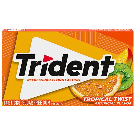 TRIDENT GUM TROPICAL TWIST SUGAR FREE1X14 PC