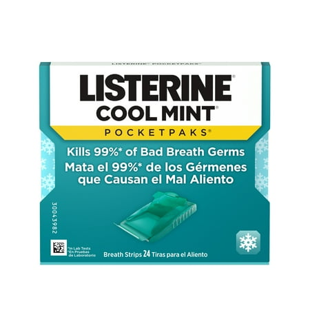 Listerine Cool Mint PocketPaks Fresh Breath Strips  24-Strip Pack