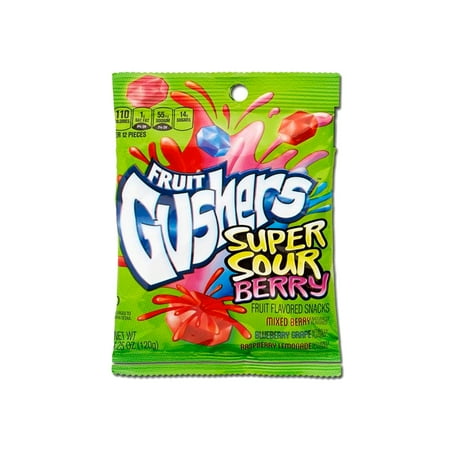 Fruit Gushers Super Sour Berry Fruit Flavored Snacks 4.25oz pouch