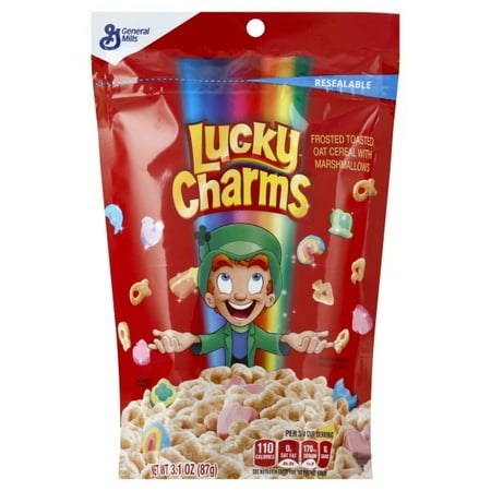 Lucky Charms, Gluten Free, Breakfast Cereal, 3.1 oz Bag