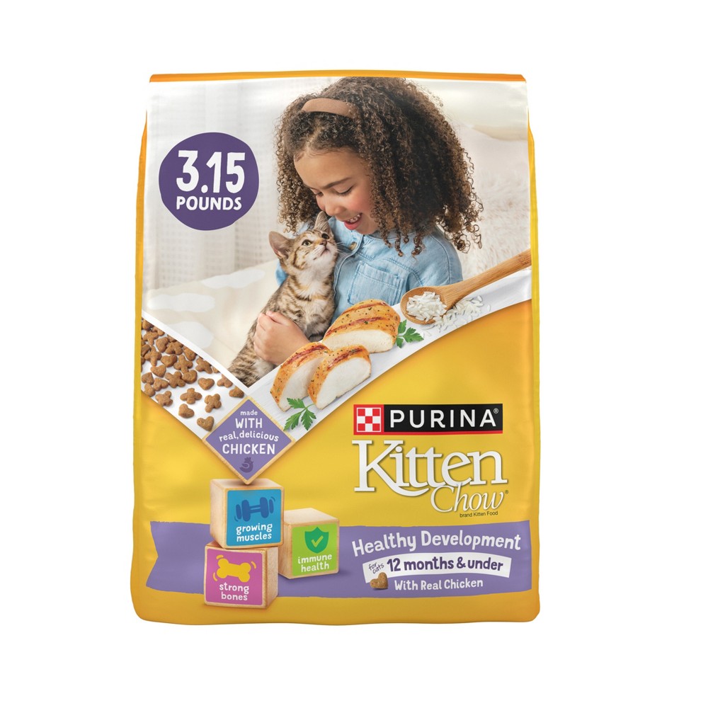 Purina Kitten Chow Nurture Kitten Muscle & Brain Development Chicken Flavor Dry Cat Food - 3.15lbs
