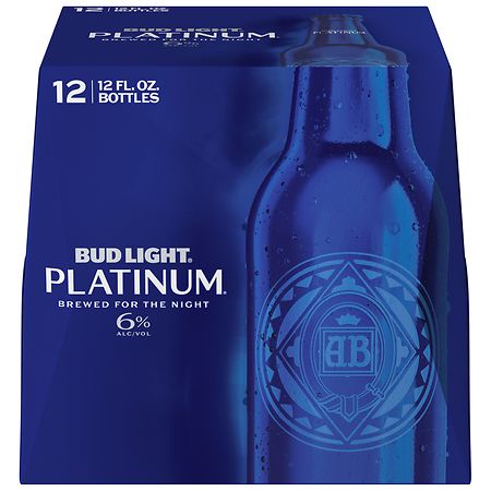 Bud Light Platinum Beer Bottles 12 oz, 12 pk