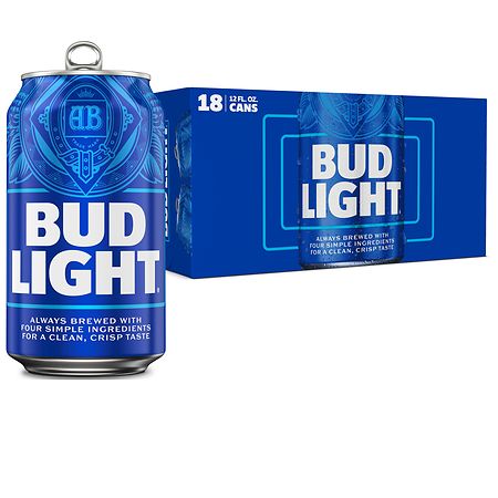 Bud Light Beer Cans 12 oz, 18 pk