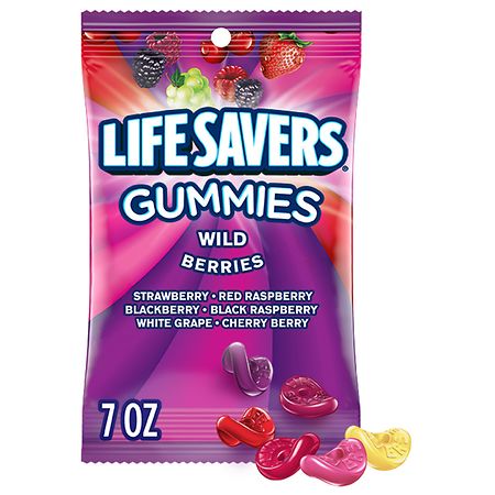 WILD BERRIES GUMMIES, STRAWBERRY, RED RASPBERRY, BLACKBERRY, BLACK RASPBERRY, WHITE GRAPE, CHERRY BERRY