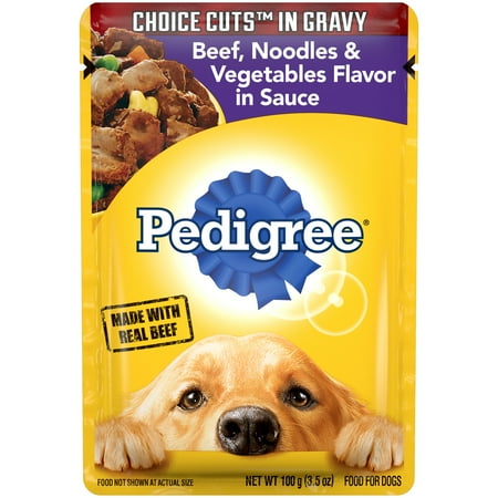Pedigree Choice Cuts in Gravy Beef & Vegetables in Flavor Sauce Adult Dog Food Pouch, 3.5 Oz.