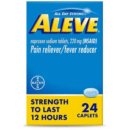 Aleve NSAID Pain Reliever & Fever Reducer Naproxen Sodium Caplets, Body Pain Relief - 24ct