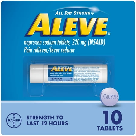 Aleve Tablets Naproxen Sodium Pain Reliever  10 Count