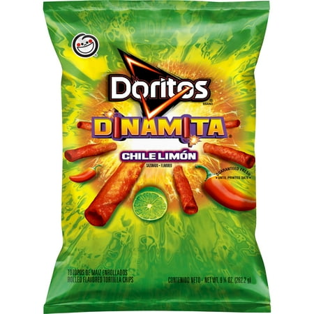 Sabritas Doritos Dinamita Chile Limon Rolled Flavored Tortilla Chips  9.25 oz.