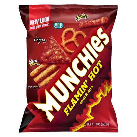 Munchies Flamin Hot Snack Mix 8 Ounce Plastic Bag