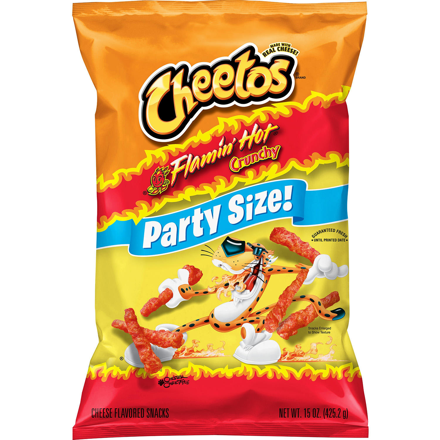 Cheetos Crunch Flamin' Hot Crunchy Flavored Party Size Snacks - 15oz
