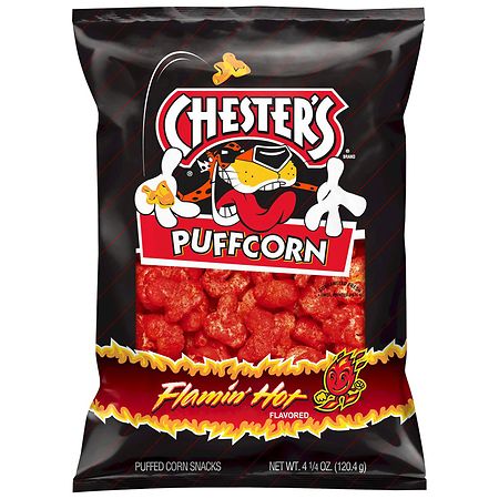 Chester s Hot Puffcorn  4.25 oz
