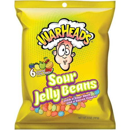 WARHEADS, ASSORTED SOUR JELLY BEANS, ORANGE, WATERMELON, LEMON, BLUE RASPBERRY, CHERRY, GREEN APPLE