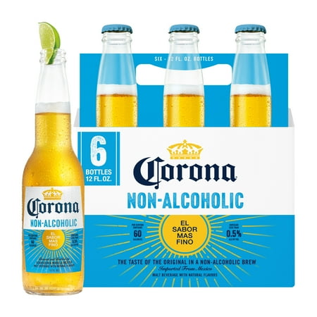 Corona Non-Alcoholic Malt Beverage Mexican Import Brew  6 pack 12 fl. oz. Bottles  less than 0.5% ABV