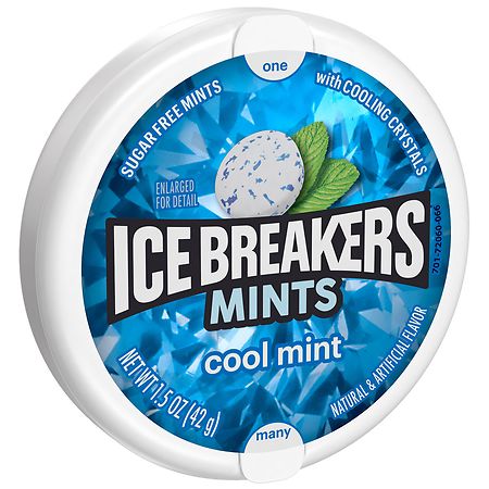 Ice Breakers Coolmint Sugar Free Breath Mints  Mint Candy  1.5 oz  Tin