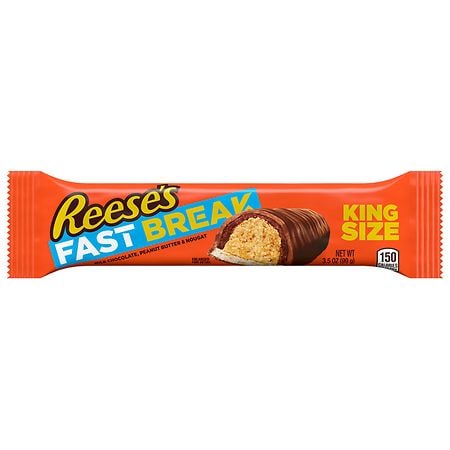 Reese's Fast Break Milk Chocolate, Peanut Butter, Nougat King Size Candy Bar - 3.5oz
