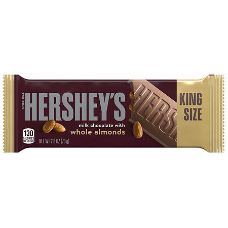 Hershey s  Milk Chocolate with Almonds King Size Candy Bar  2.6 oz