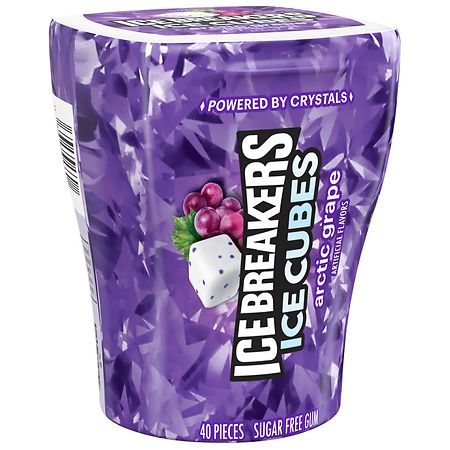 Ice Breakers Ice Cubes Arctic Grape Sugar Free Chewing Gum  3.24 oz  Bottle  40 pieces