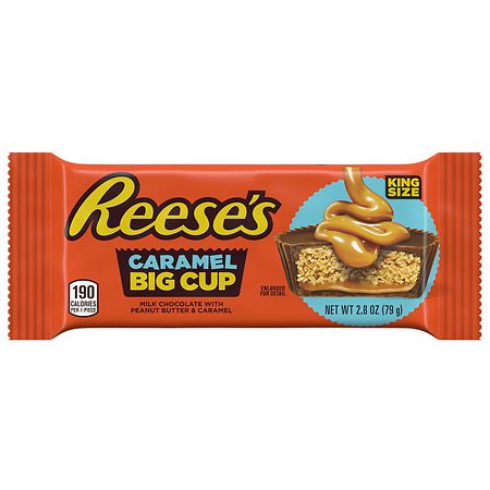 Reese's Big Cup Caramel Milk Chocolate King Size Peanut Butter Cups Candy - 2.8oz