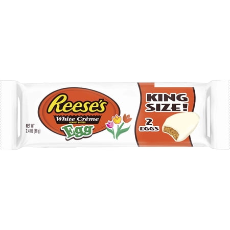 Reese's, Easter King Size White Creme Peanut Butter Eggs Candy, 2.4 Ounces