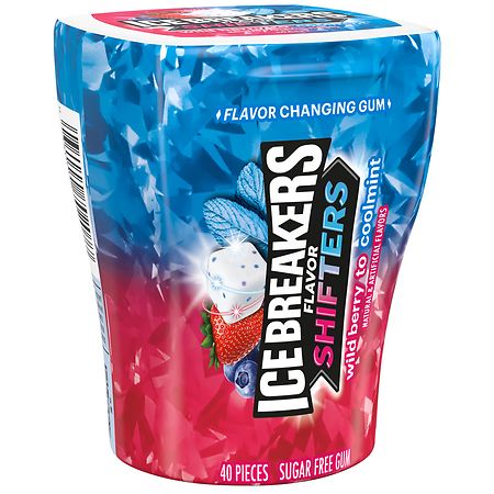Ice Breakers Ice Cubes Flavor Shifters Wild Berry Coolmint Flavored Gum Bottle Pack 3.24 oz
