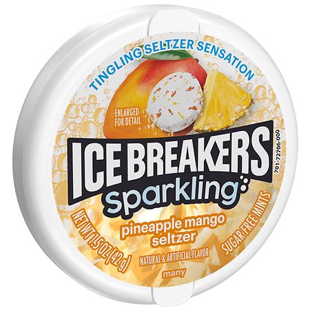 Ice Breakers Sparkling Pineapple Mango Seltzer Sugar Free Mint Tin - 1.5oz