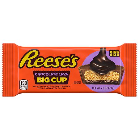Reese's Big Cup Chocolate Lava Milk Chocolate King Size Peanut Butter Cups Candy - 2.8oz