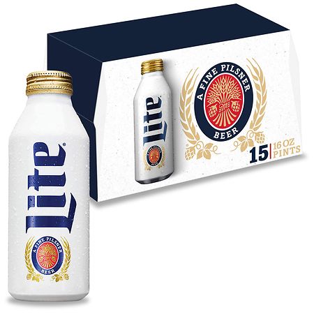 Miller Lite Beer, American Lager, 15 Pack Light Beer, 16 fl. oz. Bottles, 4.2% ABV