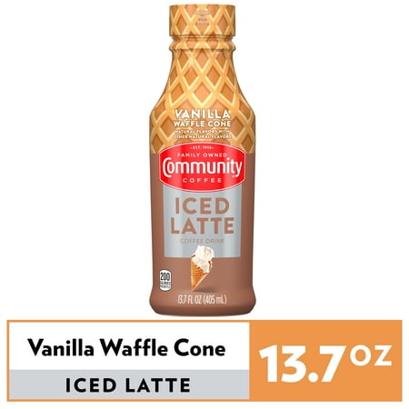 Community Coffee Vanilla Waffle Cone Iced Latte 13.7oz