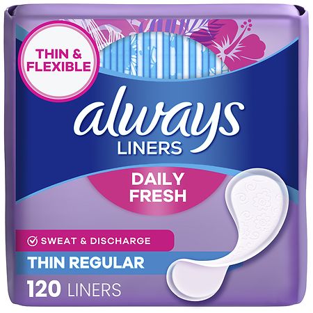 Always Thin No Feel Protection Daily Liners  Regular  Unscented  120 Count