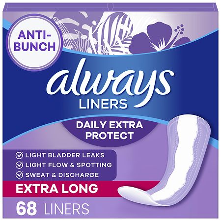 Always Anti-Bunch Xtra Protection Liners - Extra Long - 68ct