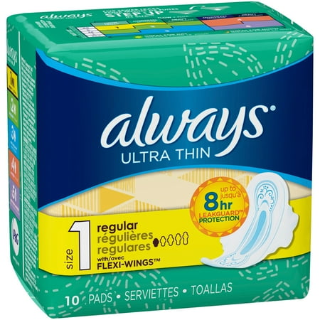 Always® Ultra Thin Size 1 Regular with Flexi-Wings? Pads 10 ct Pack
