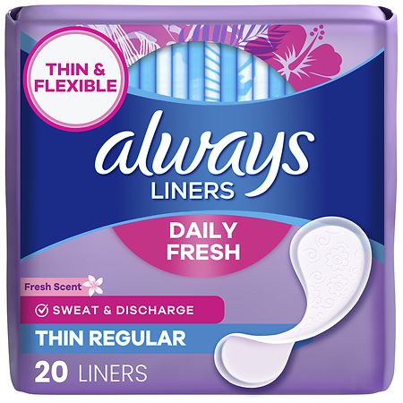 Always Thin No Feel Protection Daily Liners Regular Absorbency Scented  20 Count