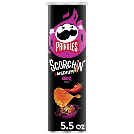 Pringles Scorchin  BBQ Potato Crisps Chips  Spicy Snacks  5.5 oz