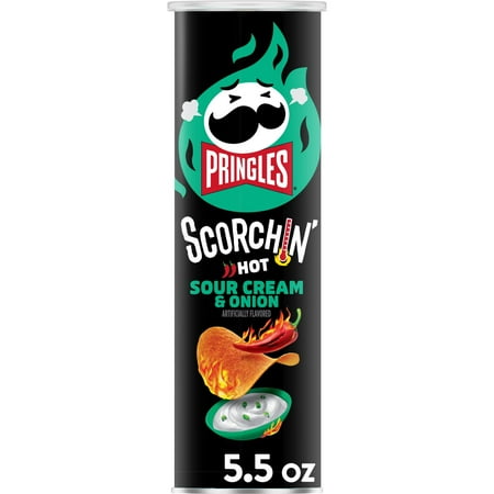 Pringles Scorchin  Sour Cream and Onion Potato Crisps Chips  Spicy Snacks  5.5 oz