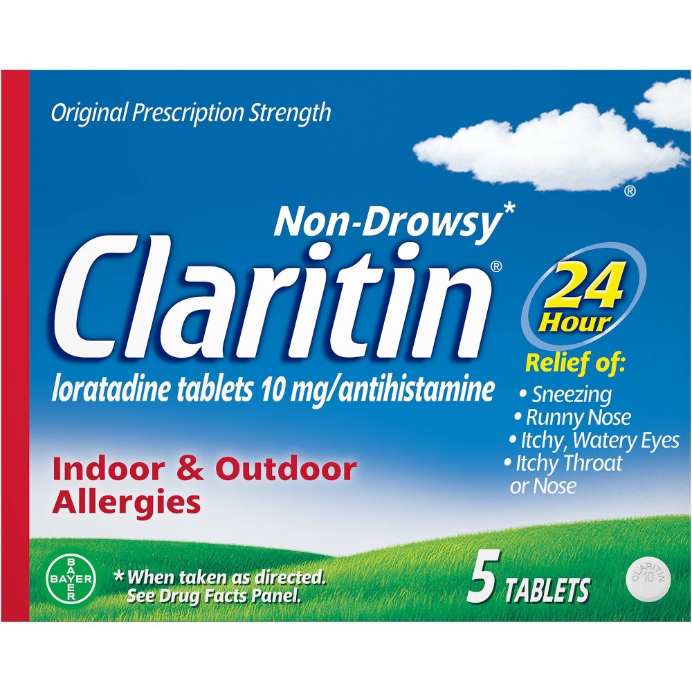 Claritin Allergy Relief 24 Hour Non-Drowsy Loratadine Tablets - 5ct