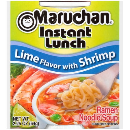 INSTANT LUNCH, RAMEN NOODLE SOUP, SHRIMP