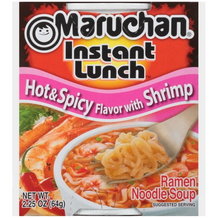 HOT & SPICY FLAVOR WITH SHRIMP RAMEN NOODLE SOUP, HOT & SPICY SHRIMP