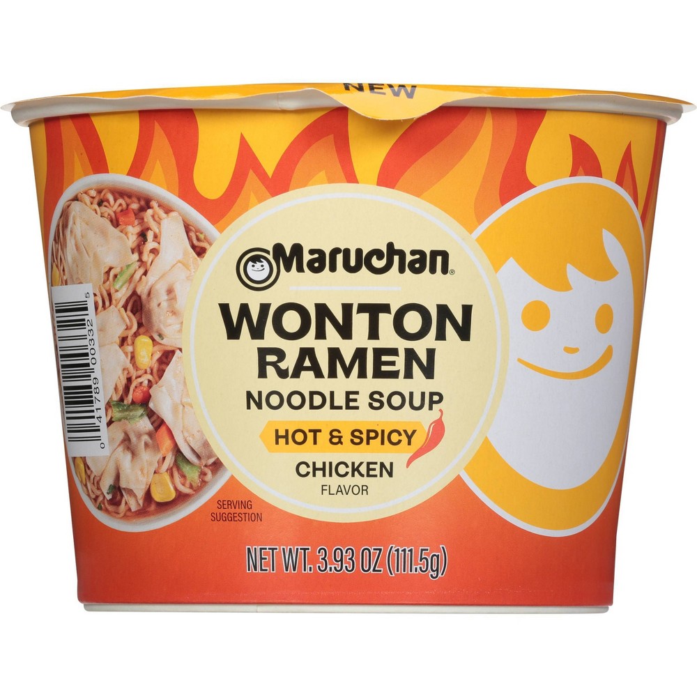 Maruchan Wonton Ramen Noodle Soup Hot and Spicy Chicken Bowl - 4oz