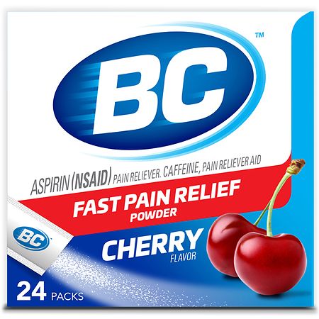 BC Powder Pain Reliever  Cherry Flavor Aspirin Dissolve Packs  24 Count