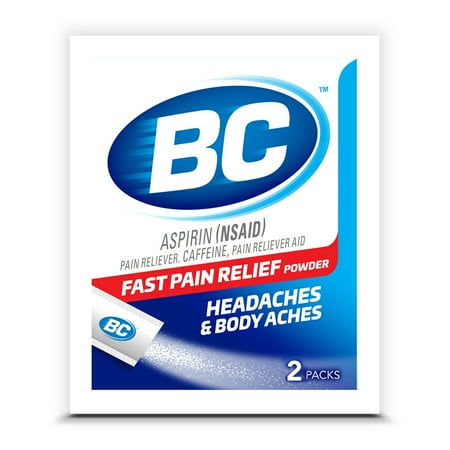 BC Powder Original Strength Pain Reliever  Aspirin Dissolve Packs  2 Count