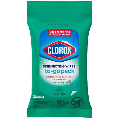 Clorox Disinfecting Wipes on the Go Bleach Free Travel Wipes  Fresh Scent  9 Count