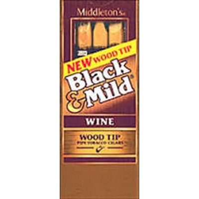 Middleton 4619 Black & Mild Wine Wood Tip Pipe Tobacco Cigars - Case Of 25