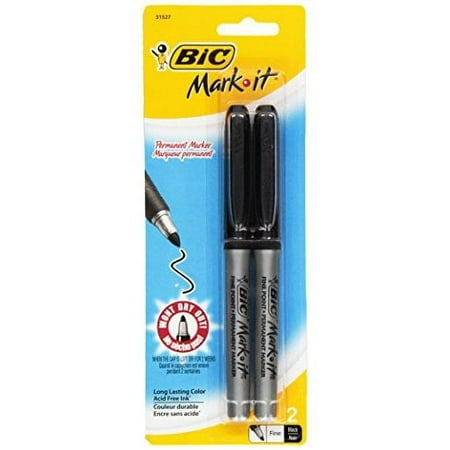 BIC Mark-It Permanent Marker Fine Point Black 2 ct