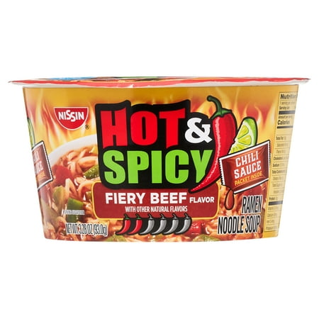 FIERY BEEF FLAVOR HOT & SPICY RAMEN NOODLE SOUP, XTRA HOT FIERY BEEF