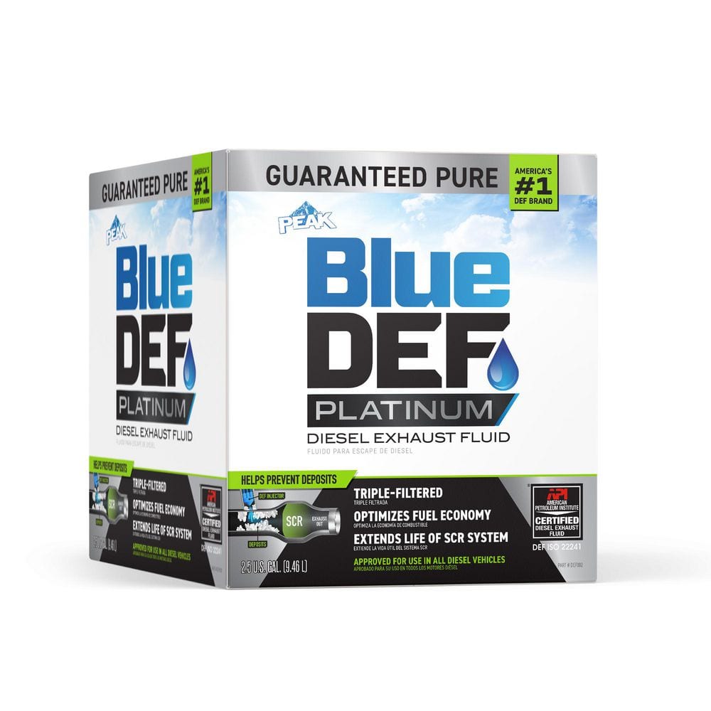 BlueDEF PLATINUM Diesel Exhaust Fluid 2.5 Gal Box - for Diesel Vehicles with SCR Systems - 1 pack box