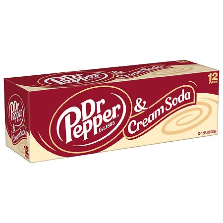 Dr Pepper & Cream Soda 12pk 12oz Can