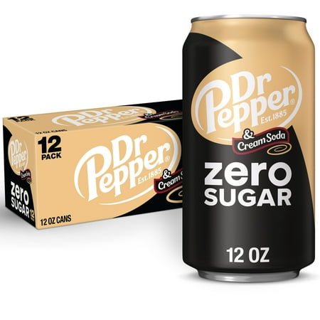 Dr Pepper & Cream Soda Zero Sugar 12pk 12oz Can