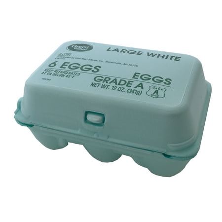 Great Value Large Grade A, 6 Eggs